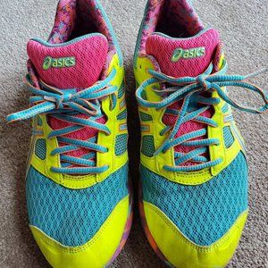 Asics Women's Size 8 Turquoise/Pink/Yellow Tennis Shoes